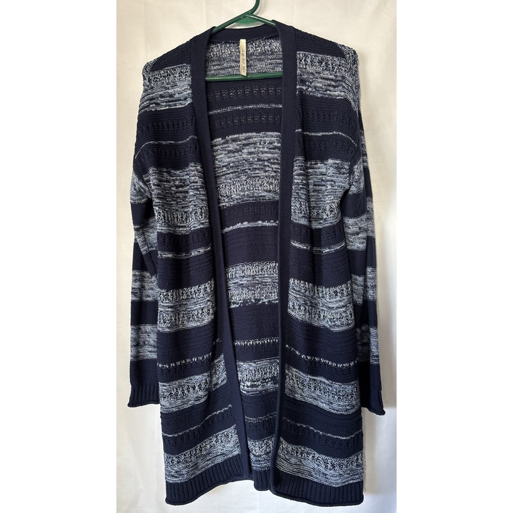 Leo & Nicole Women's Blue Open Cardigan Long Sleeve Knit Size L